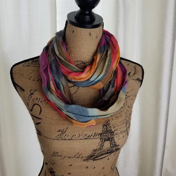 Mudd Accessories - Mudd Infinity Scarf Rainbow Pride 90s Striped